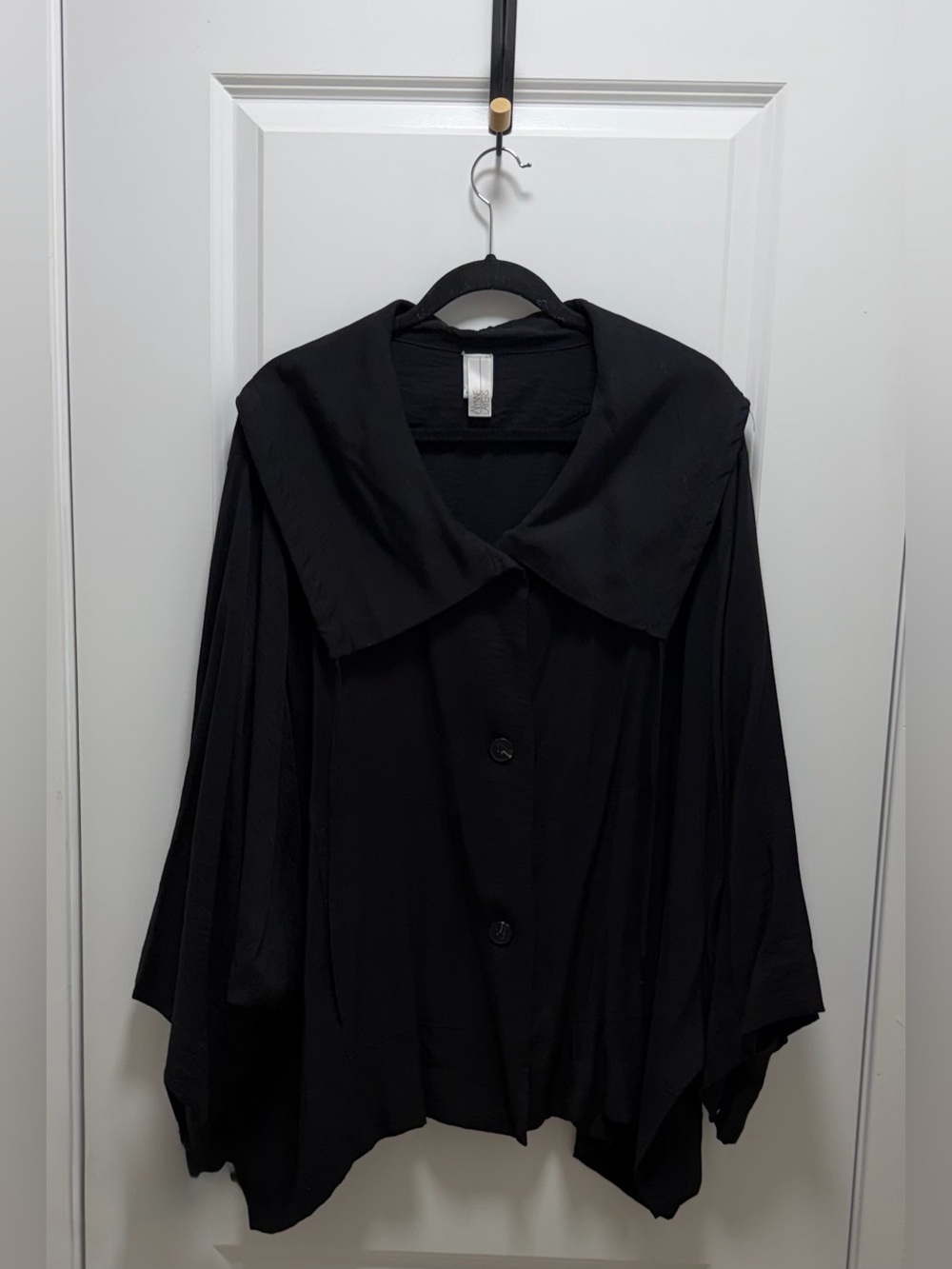 MarlaWynne Black Draped Button-Front Jacket